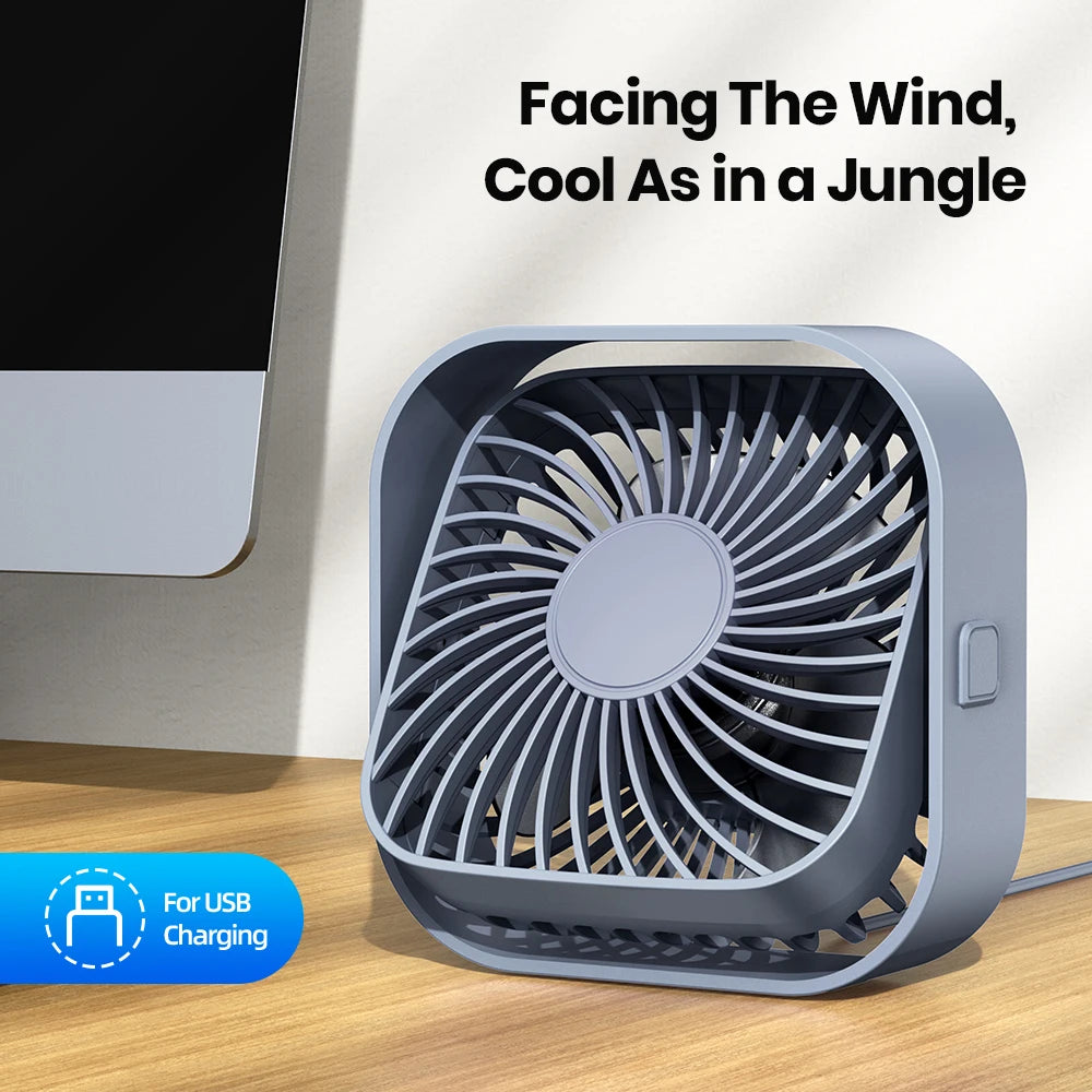 Mini Portable Fan USB Desk Fan Table Strong Airflow &Quiet Operation 3 Speed Wind 360°Rotatable Standing Fans for Room Home