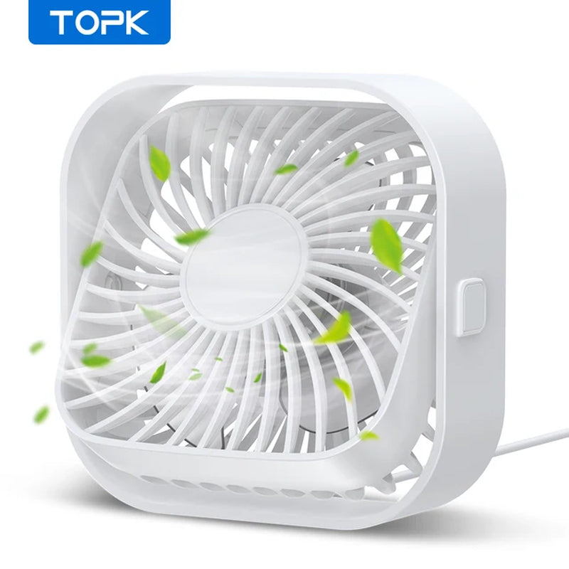 Mini Portable Fan USB Desk Fan Table Strong Airflow &Quiet Operation 3 Speed Wind 360°Rotatable Standing Fans for Room Home