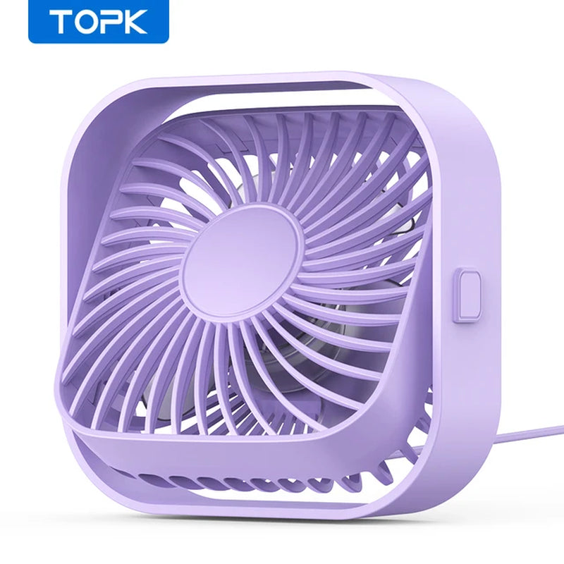 Mini Portable Fan USB Desk Fan Table Strong Airflow &Quiet Operation 3 Speed Wind 360°Rotatable Standing Fans for Room Home