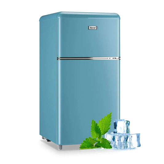 Compact Refrigerator  3.2 Cu.Ft 2 Door Mini Refrigerator Adjustable Glass Shelves Refrigerator Removable Shelves