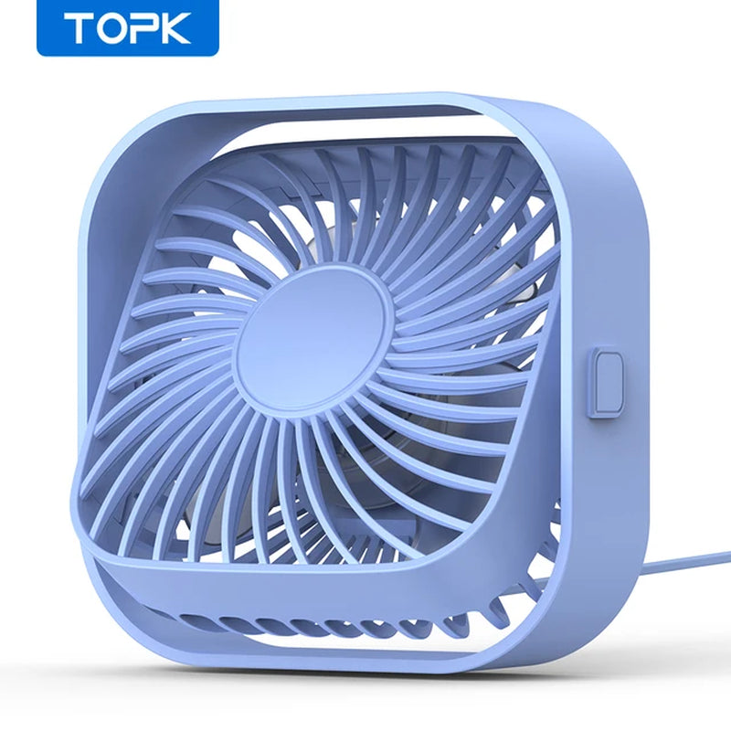 Mini Portable Fan USB Desk Fan Table Strong Airflow &Quiet Operation 3 Speed Wind 360°Rotatable Standing Fans for Room Home