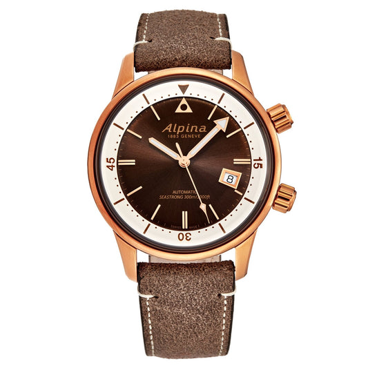 Alpina Men's AL525BRC4H4 'Seastrong' Diver Heritage Brown Dial Bronze