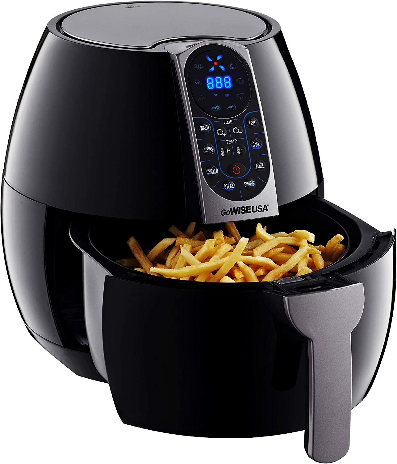 Gowise USA 3.7-Quart Programmable Air Fryer with 8 Cook Presets, GW22638 - Black